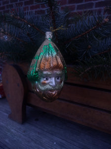 Inge Glas Mouth Blown and Hand Painted  Glass Ornament Forest Grnome - German Specialty Imports llc
