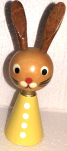Ore Mountain Hand Made Easter Bunny Yellow Dressed - German Specialty Imports llc