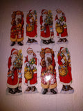 7084 Eight  Santas Die Cut Scrap Pictures Glanzbilder Poesie Album Bilder - German Specialty Imports llc