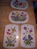 Rounded Rectangular Cutting /Breakfast Board with Edelweiss, Gentian and Lady Slipper Alpine Violets - German Specialty Imports llc