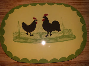 Oval Rooster and Hen Breakfast Cutting  Board - German Specialty Imports llc