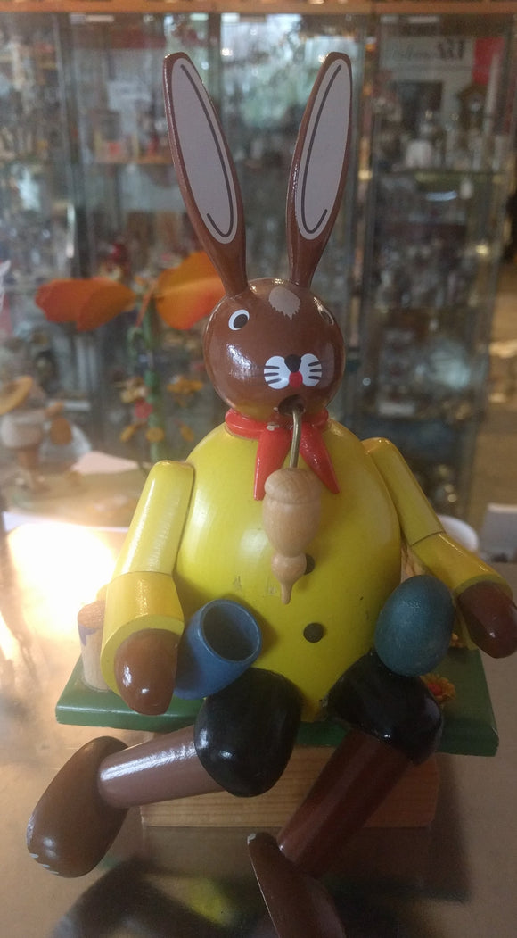 Ore Mountain Hand Made Easter Bunny Painter Smoker - German Specialty Imports llc