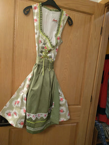 5934 Fuchs Dirndl Dress Green with Roses - German Specialty Imports llc