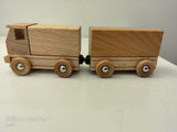 Wooden Truck with Trailer , Nature with magnet connector - German Specialty Imports llc