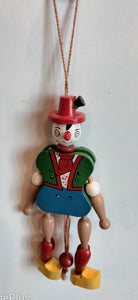Jumping Jack Man in Lederhosen also as Christmas Tree Ornament usable - German Specialty Imports llc