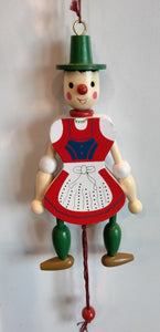 Jumping Jack Woman in Dirndl Dress also as Christmas Tree ornament usable - German Specialty Imports llc