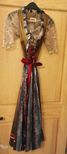 2 pc Stockerpoint Long Elegant Pure Silk Dirndl Dress Viktoria - German Specialty Imports llc