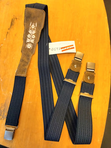 5762 Luise Steiner Linen and Leather Suspenders - German Specialty Imports llc