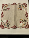 Plauener Spitze Geese Embroidery Linen scaloped edging  Doily Varieties - German Specialty Imports llc