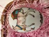 Hutschenreuther Midi Porcelain  Easter Egg Ornament  “Feeding cow and calf  ” by Ole Winther - German Specialty Imports llc