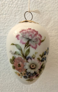 Lichte  Porcelain Easter Egg / Spring Midi - Medium Ornament “Colorful Carnation and Summer Flower" - German Specialty Imports llc