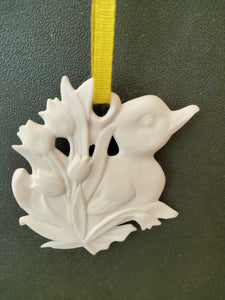 Hutschenreuther Bisquit Porcelain Easter/Spring Ornament  " Chick with Tulips" - German Specialty Imports llc