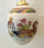 2014 Hutschenreuther Porcelain Easter Egg Ornamnt 200 Years Anniversary Edition "On The Lake Ducks with ducklings" - German Specialty Imports llc