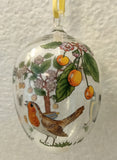 2011 Hutschenreuther Annual Limited Edition Crystal Easter Egg Ornament "Swallow and Robin Birds with Cherry Tree" - German Specialty Imports llc