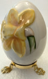 1982 Goebel Collectible Limited Edition Porcelain Easter Egg with claw feet "Daffodil" - German Specialty Imports llc