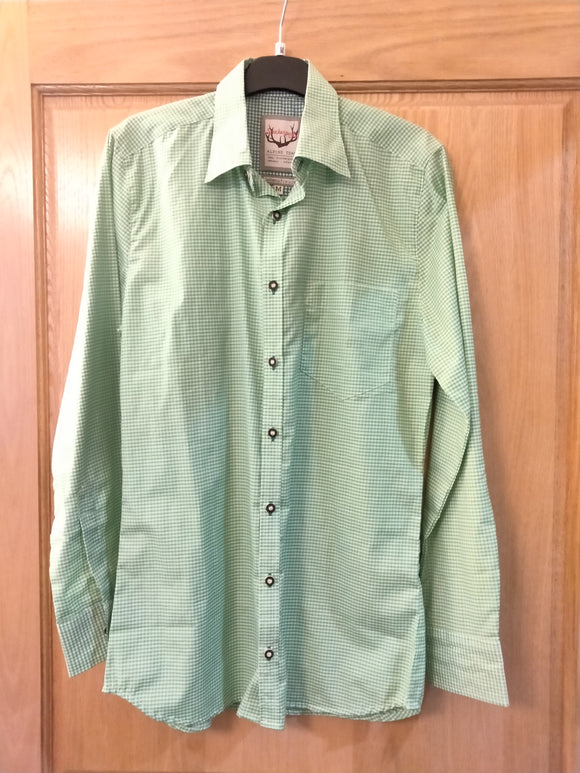 Stockerpoint Dave2 Green and White Checkered Men Trachten Shirt - German Specialty Imports llc