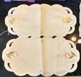 Copy of Beige Round Embroidered Scalloped-Edge Cut-Out Tulip Doily Different Colors and Size - German Specialty Imports llc