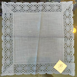 Square Linen-Lace Doily in Different Colors - German Specialty Imports llc
