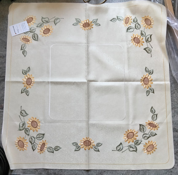 Yellow Embroidered Sunflower Table Jacquard in Different Size and Shape - German Specialty Imports llc