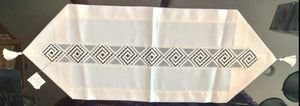 Elegant lace Inlay Jaquard  Table Runner with Tassels 31.5 "x 12 " - German Specialty Imports llc