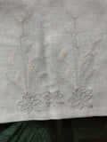 Plauener Spitze Linen Beige Embroidered Grass Table Linen - German Specialty Imports llc