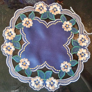 Embroidered Cut-Out Scalloped-Edge Flowers Doily Different Shapes Sizes and Colors - German Specialty Imports llc