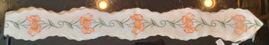 Plauener Spitze Table Runner with Ginko  Embroidery 62" x 4 " - German Specialty Imports llc
