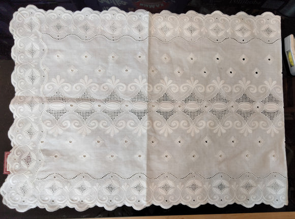 4415 Beautiful White Cotton Eyele Embroidered Design in different sizes and Shapes - German Specialty Imports llc
