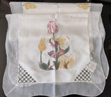 Hossner  Beautiful fine Flower Fairies "Tulip  Fairy" linen with embroidered scalloped edging and embroidery edging around design - German Specialty Imports llc