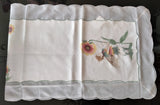 Hossner  Beautiful fine Flower Fairies "sunflower  Fairy" linen with embroidered scalloped edging and embroidery edging around design - German Specialty Imports llc