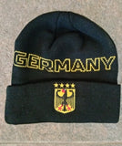 Germany knitted Fold Up Beanie Hat with Yellow framed black lettering - German Specialty Imports llc