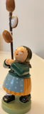 Wendy & Kuehn Gruenheinichen Ore Mountain Hand Made Girl with pussy willow branch - German Specialty Imports llc