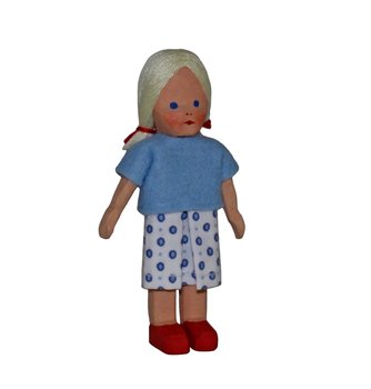 7400 Lotte Sievers Hahn Doll's house Doll Girl, small , blond - German Specialty Imports llc