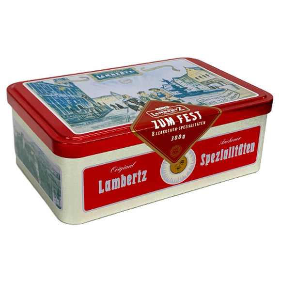 Lambertz Zum Fest Gingerbread Assortment Tin 10.58 oz BB 4/30/23 - German Specialty Imports llc