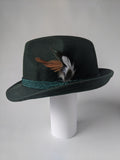 243B Fedora Style German Wool  Hat With Feathers - German Specialty Imports llc