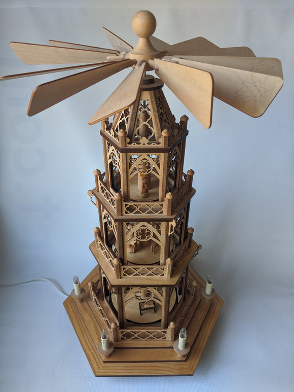 Electric Wooden  3 tier Pyramid - German Specialty Imports llc