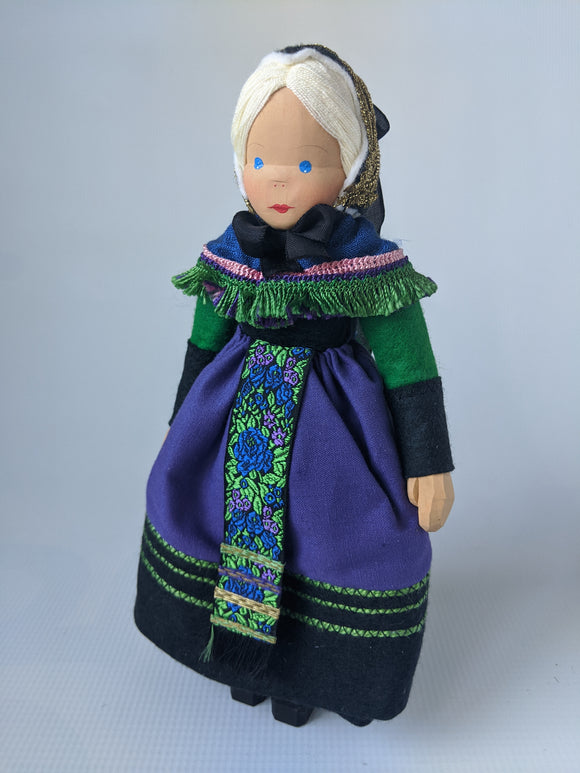 German Hand Made Wooden Trachten Doll - German Specialty Imports llc