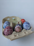 Blue Hand Decorated Sorbian Wax Technique Easter Egg - German Specialty Imports llc