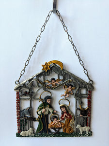 German Pewter Nativity, hand painted - German Specialty Imports llc