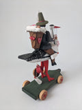 Hand Crafted  and Hand Painted Wooden Stork Man Baby Bringer - German Specialty Imports llc