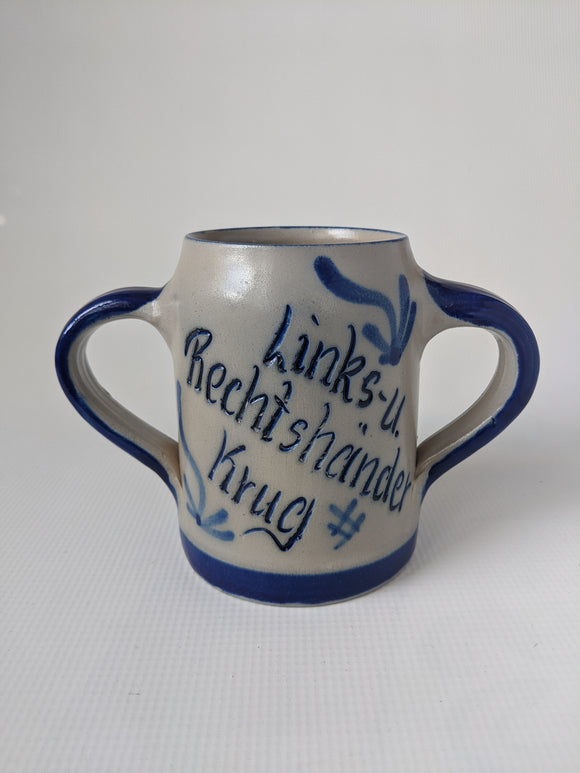 Hand Made Salt Glazed Pottery  Left and Right Hand Mug - German Specialty Imports llc
