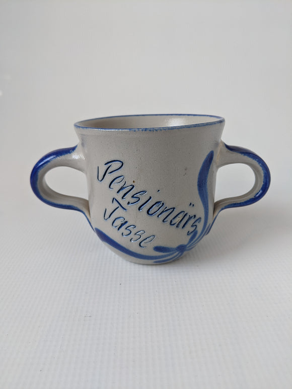 Hand made Salt Glazed Pottery Pensionaers Mug - German Specialty Imports llc