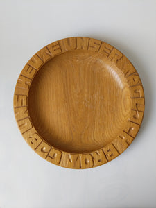 The Lords Prayer Hand Turned and Hand Carved Wooden Plate - German Specialty Imports llc