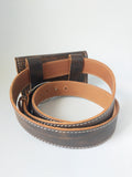 Leather Belt with Bayern Imprinted Purse and Bavarian Crest Buckle - German Specialty Imports llc