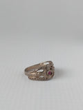 Martin Luther Wedding Band Ring Replica in Gold and Silver with Ruby - German Specialty Imports llc