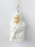Inge Glas  Mouth Blown and Hand Painted  Snow Angel Glass Ornament - German Specialty Imports llc