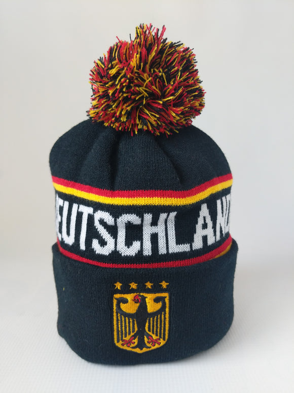 Deutschland/Germany Knit Hat with Pom Pom - German Specialty Imports llc
