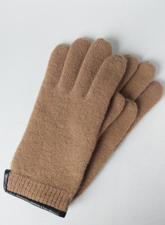 Virgin Wool Gloves with Leather Trim - German Specialty Imports llc