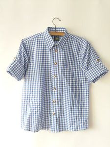Blue White Checkered Boys  Shirt - German Specialty Imports llc