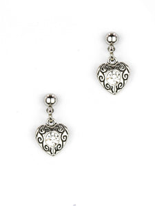Luise Steiner Earrings  Naemi-St Hearts with Svarowski Crystal - German Specialty Imports llc